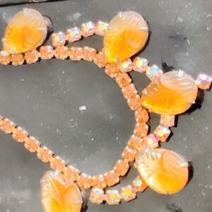 ⚜️ Citrine Briolette Rhinestone Gold RHINESTONE SPACERS GREAT GIFT  16”